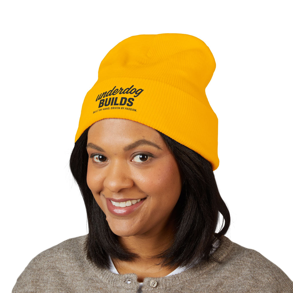 Embroidered 'Underdog Builds' Cuffed Beanie