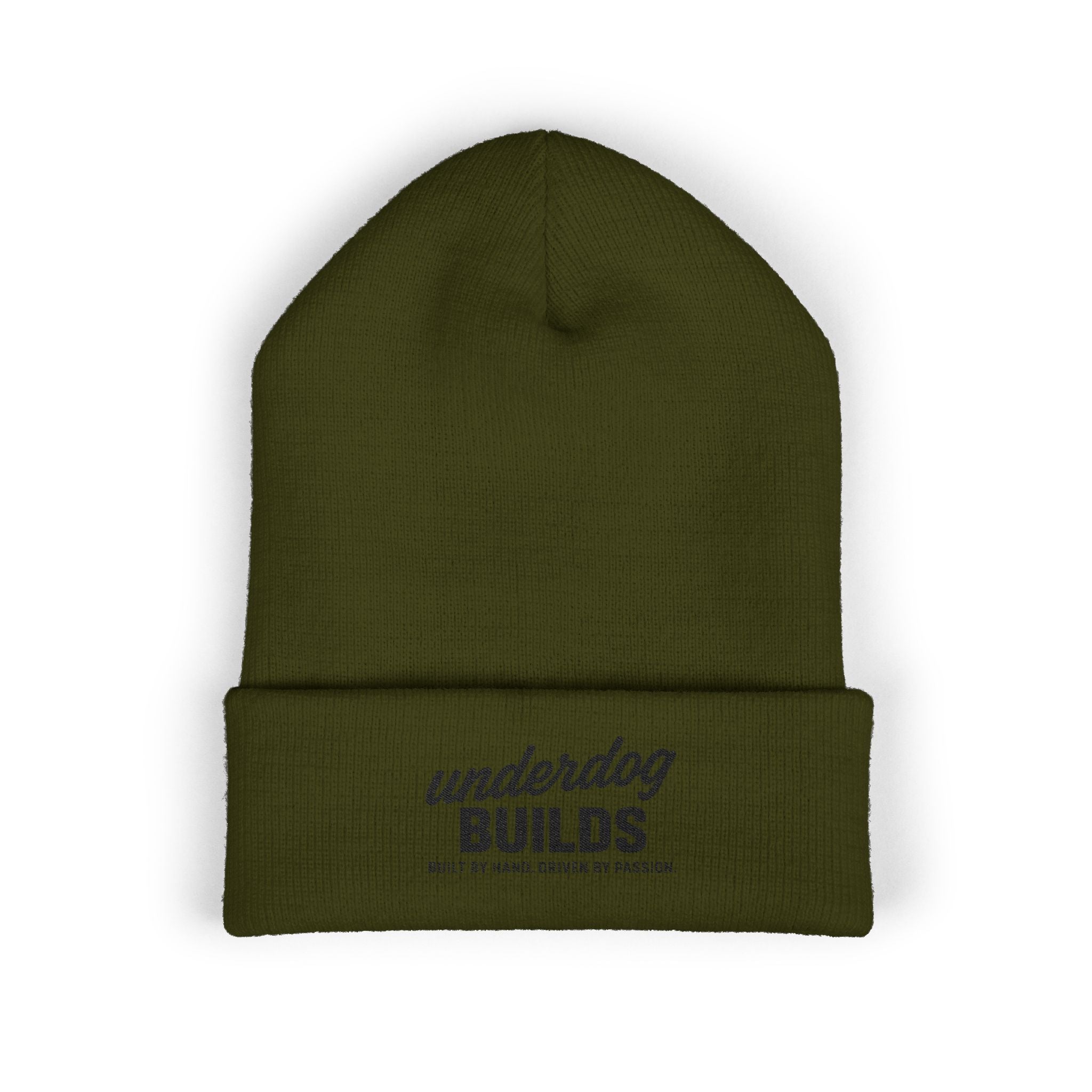 Embroidered 'Underdog Builds' Cuffed Beanie