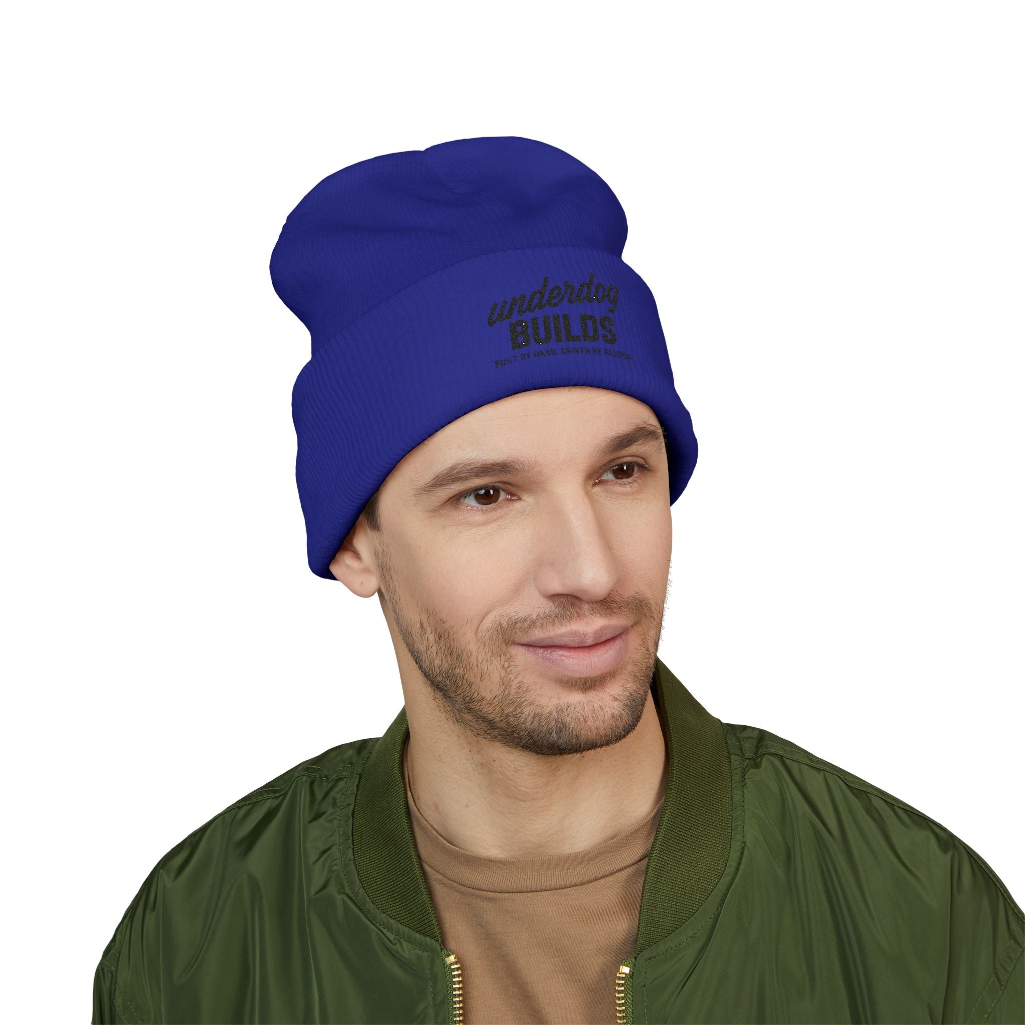 Embroidered 'Underdog Builds' Cuffed Beanie