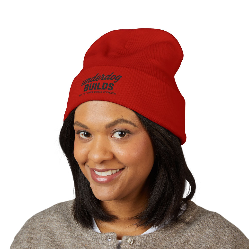Embroidered 'Underdog Builds' Cuffed Beanie