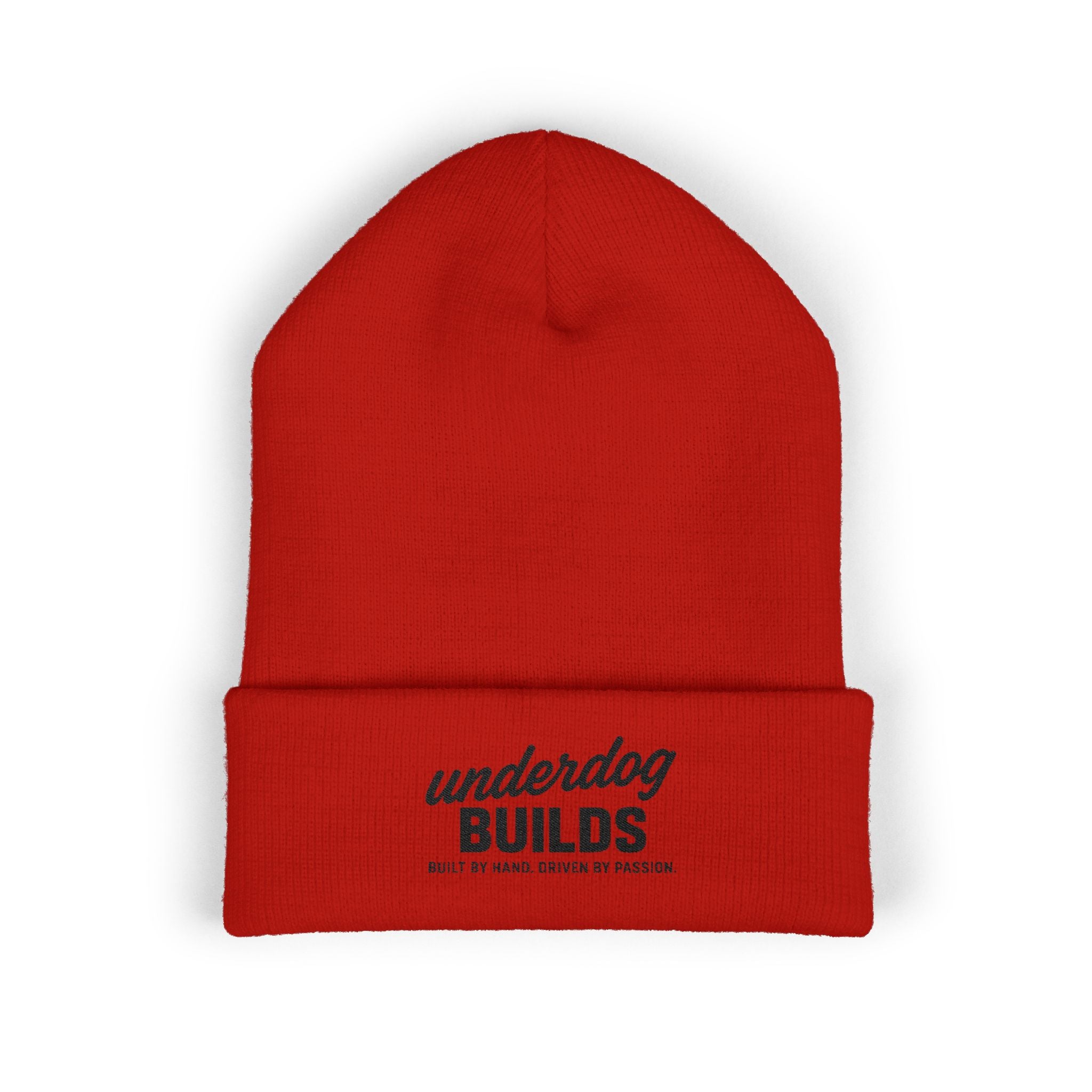 Embroidered 'Underdog Builds' Cuffed Beanie